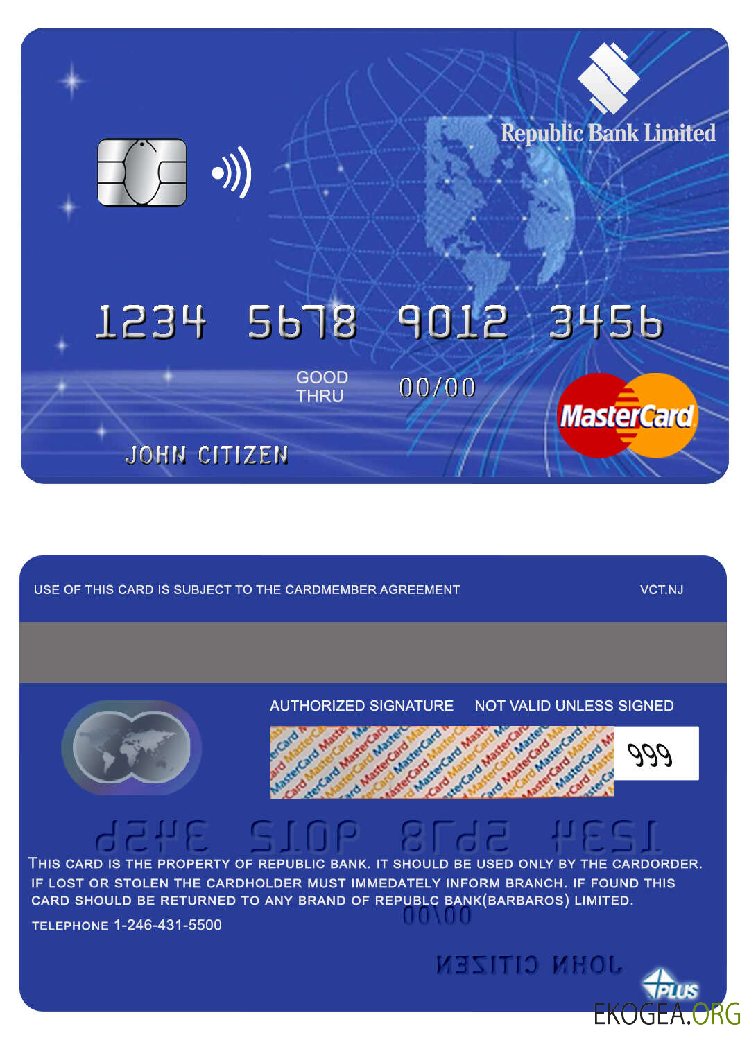 Carte Mastercard de la Barbaros Republic Bank